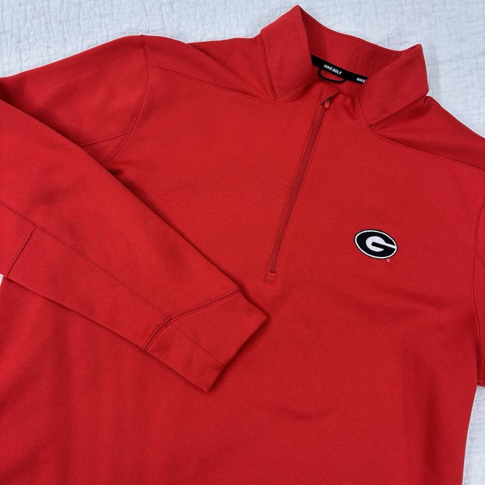 Nike Golf Georgia Bulldogs Sweatshirt 1/4 Zip Mens Size Large Red Football